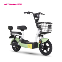 爱玛(AIMA)小电驴牛牛国潮来袭48V12AH铅酸电池时尚电动自行车源彩绿+原彩黄