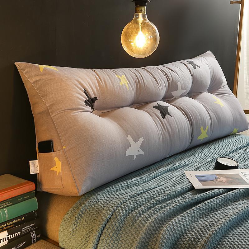 床头靠垫大靠背双人床上榻榻米床头板软包靠背垫三角护腰靠枕简约_25_713_573 长180x厚20x高50cm【6扣】 小星星