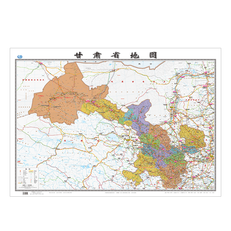 [正版]甘肃省地图2022年全新版大尺寸长106厘米高76厘米墙贴防水高清