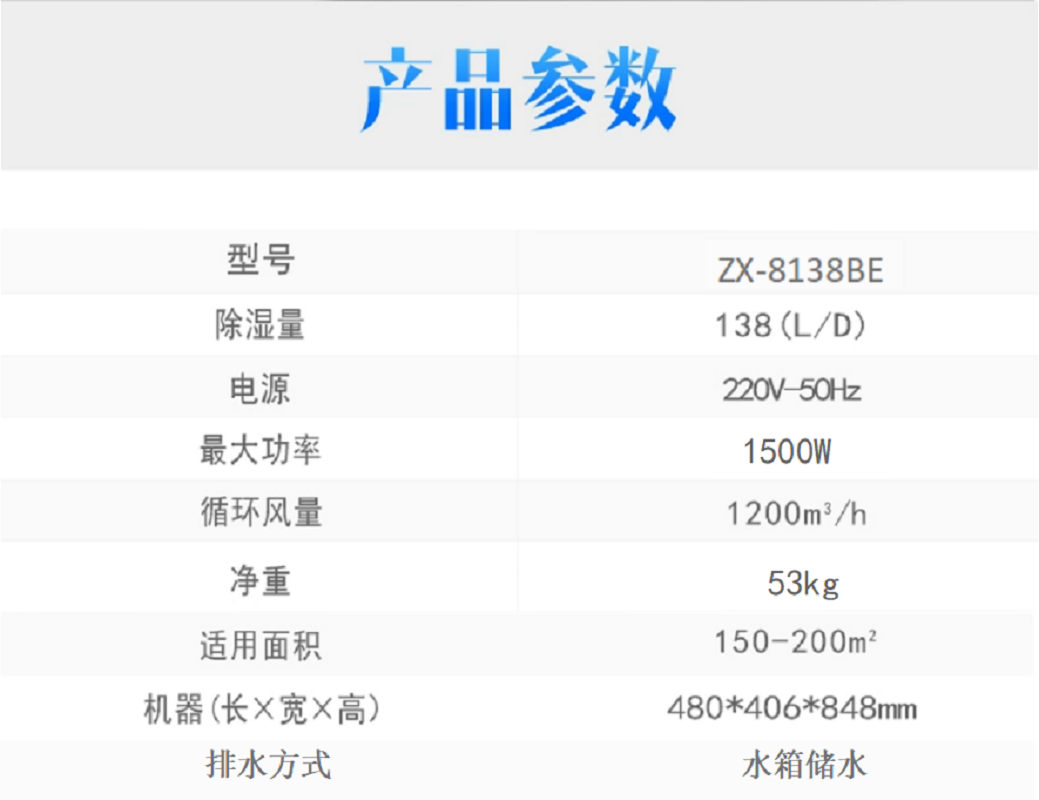 苏展信 ZX-8138BE 除湿机 抽湿器(计价单位:台)高清大图
