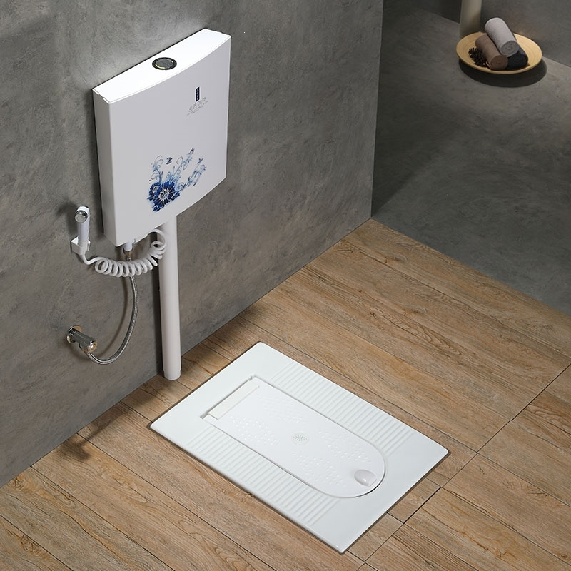 新款带盖子蹲便器古达古达带洗手盆陶瓷冲水箱家用小户型蹲坑卫生间