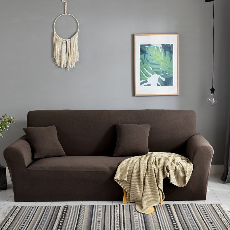 家柏饰(CORATED)弹力沙发套卍能套四季沙发垫现代简约客厅沙发罩防尘保护罩通用 流金咖 【150-190cm】左贵妃