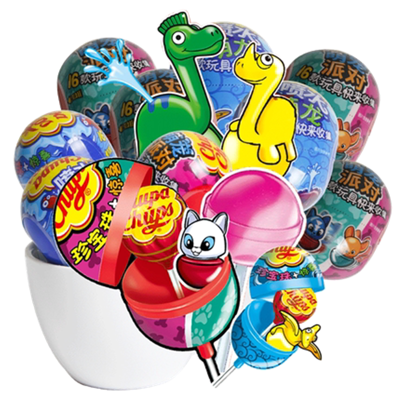 阿尔卑斯惊喜蛋棒棒糖12g4支儿童创意玩具糖果零食圣诞节礼物