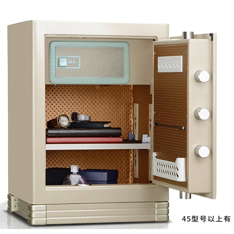 虎王保险箱卡其色啸虎73XA保险柜办公室3C认证床头柜全钢防盗防撬珠宝家用夹万箱入墙入衣柜密码高清大图