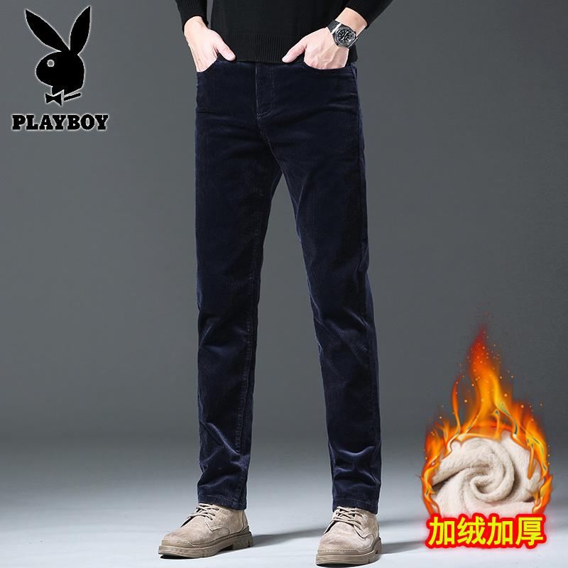 花花公子新款高品质灯芯绒棉亲肤男裤宽松潮流百搭秋冬季休闲裤条绒裤子男士高清大图