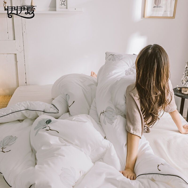 伊伊爱Z01900015全棉斜纹棉花冬被秋冬 保暖被6斤200*230cm(单位:条)粉高清大图