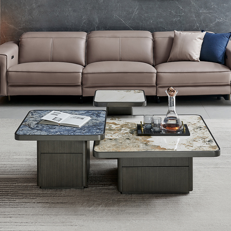 芝华仕cheers芝华仕轻奢意式极简岩板茶几电视柜角几组合客厅家用小