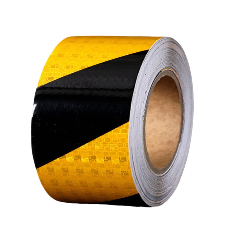 途务 反光警示胶带 黑黄晶格10cm*25m 卷高清大图
