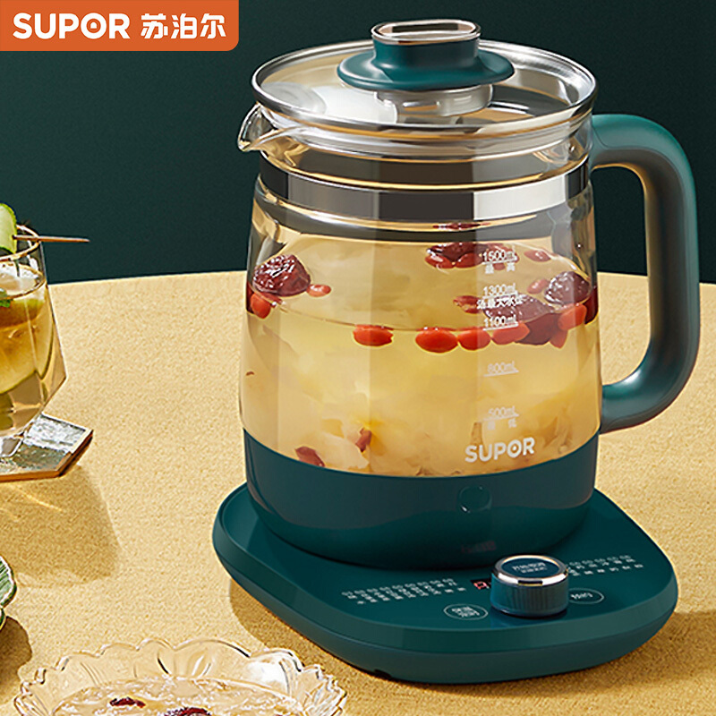 苏泊尔(SUPOR)养生壶 热水壶 煮茶器 煮茶壶 电水壶 恒温电热水壶 保温花茶壶 SW-15YJ35带滤网1.5L