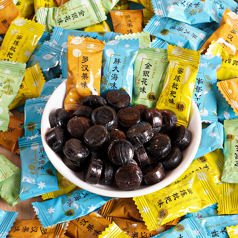 润喉糖[混合装]200颗 金银花胖大海枇杷罗汉果薄荷糖清凉糖清新口气招待糖果零食高清大图