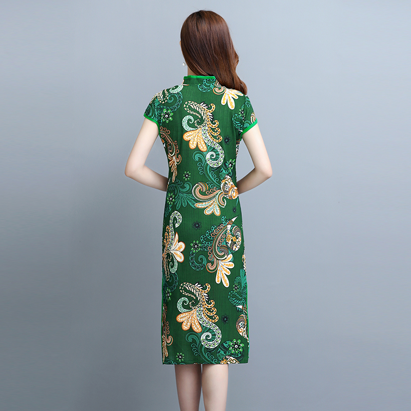 中老年人女夏装结婚宴礼服婚庆中年妈妈婆婆高贵婚礼旗袍连衣裙子