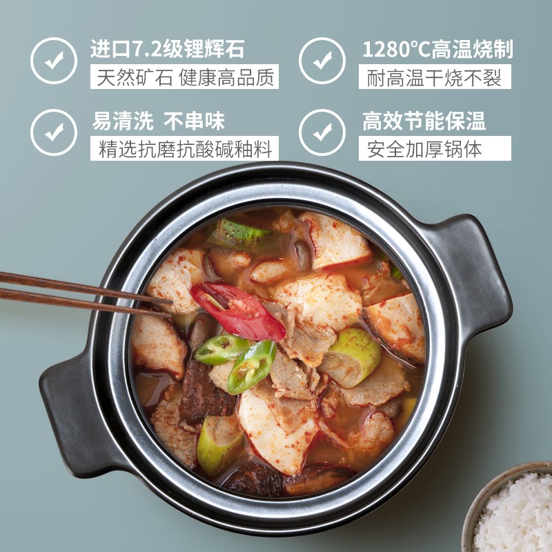 厨夫人CHOFOREN砂锅汤锅炖锅陶瓷煲美厨系列 CFR-480B 4.5L高清大图