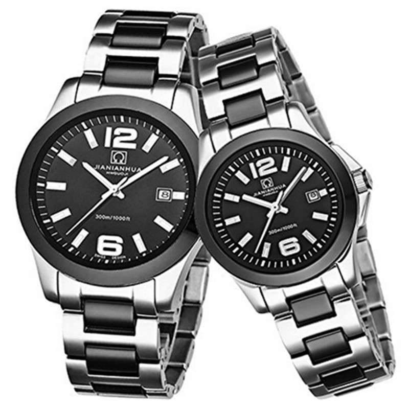 瑞士嘉年华CARNIVAL情侣手表 康卡斯商务系列防水全自动机械表 男运动3针陶瓷钢带男士女士对表 腕表 8818BL