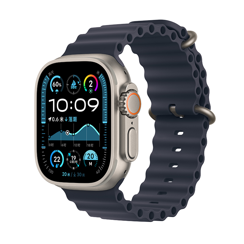 MXDA3CH/B Apple Watch Ultra 2 蜂窝 49 毫米原色钛金属表壳 海洋蓝色海洋表带