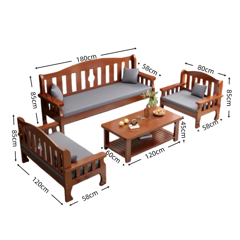 智叶舟沙发茶几组合180*58*85cm(3+2+1茶几)套高清大图