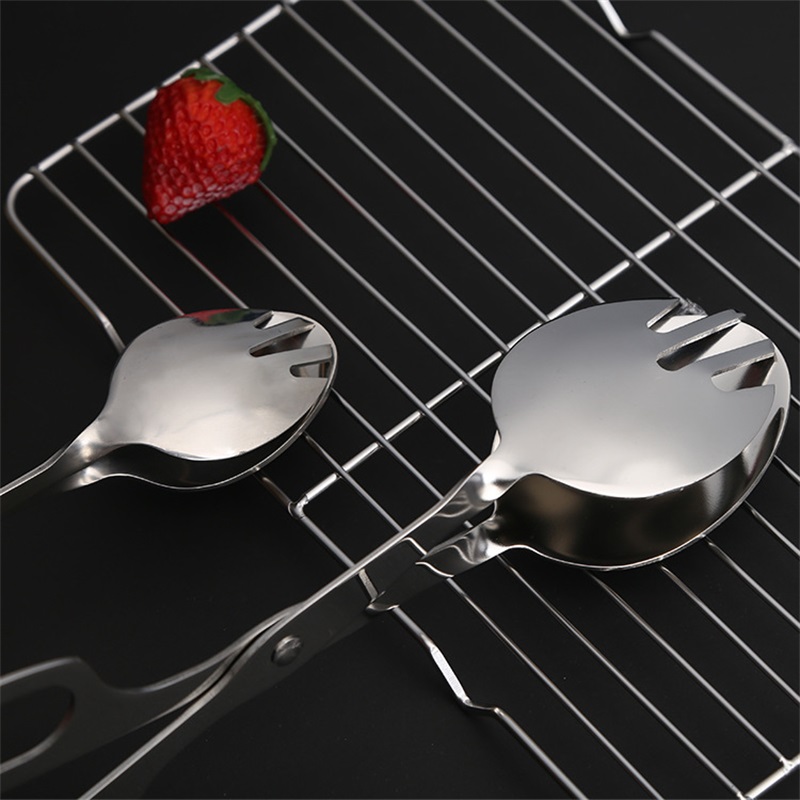 迅迈 不锈钢沙拉夹 剪刀式沙律夹自助餐面包烧烤夹食品夹高清大图