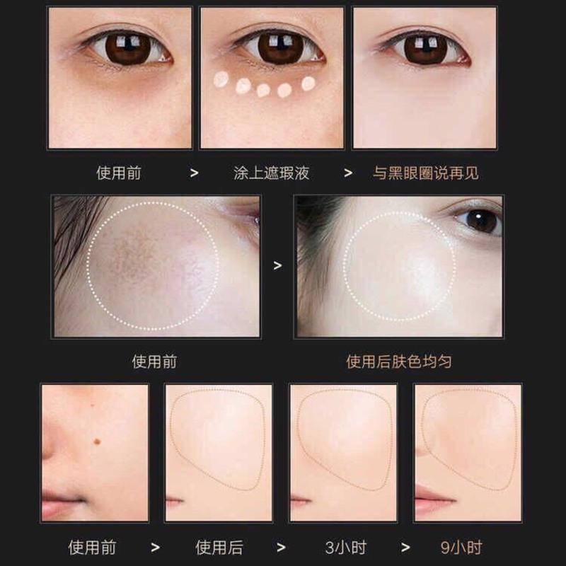 遮瑕液遮瑕笔遮盖斑点痘痘印脸部修容淡化黑眼圈隐形毛孔遮瑕膏女 01#象牙白