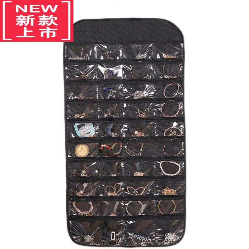 可莉允饰品收纳挂袋透明首饰展示架挂墙式大容量小物件双面整理防尘袋子图片