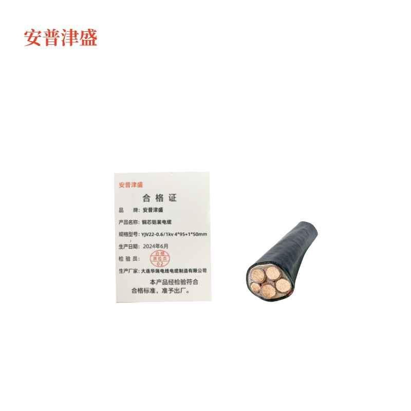 安普津盛 铜芯铠装电缆YJV22 0.6/1KV 4*95+1*50mm 米高清大图