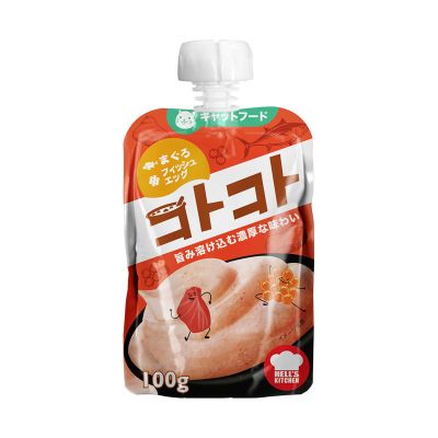 日本(Hell's Kitchen)咕噜酱成猫幼猫湿粮猫咪零食猫条肉泥肉羹肉酱罐头猫酱餐包猫湿粮牛肉松茸 【新包装乳酸菌】金枪鱼鱼籽100g