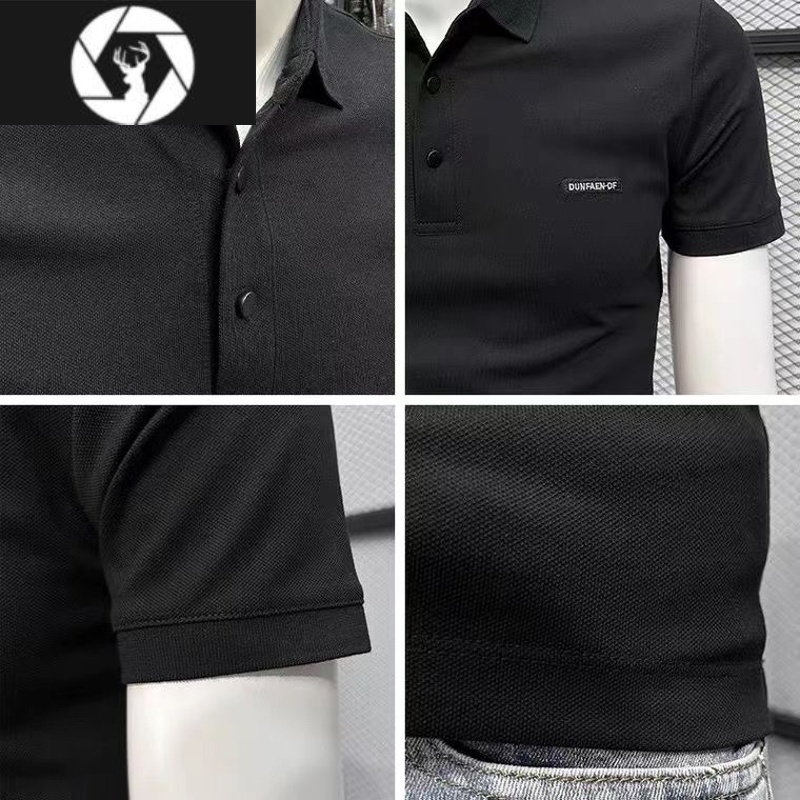 HongZun韩版休闲POLO衫男夏季潮牌2023新款修身高端青年翻领短袖t恤上衣
