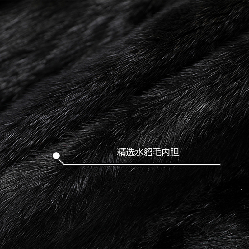 举翼王子奢华男士中长款皮草外套整貂可脱卸水貂毛内胆派克服皮毛一体尼克服高清大图