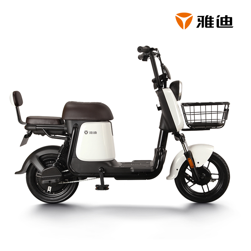 雅迪电动车新款Q1锂电电动车48V电瓶车踏板代步电动自行车新国标可上牌 Q1白色48V14ah