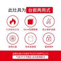 樱花(SAKURA燃气灶JZT-BDB02 煤气灶台灶具 4.2kW大火力 天然气灶炉 钢化玻璃台嵌两用 天然气