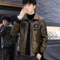 2020秋冬新款加绒PU男士皮衣青少年韩版潮流帅气机车皮夹克男装潮1411A 8962