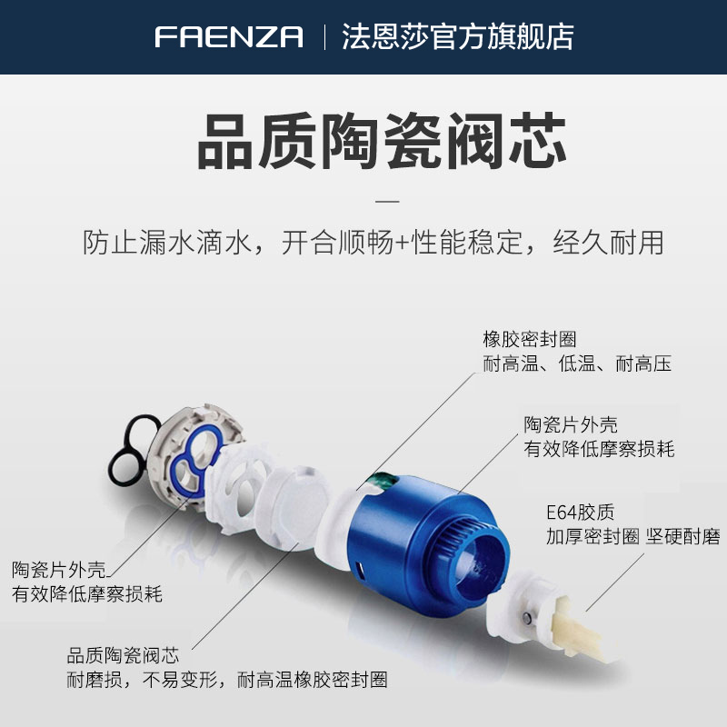 法恩莎卫浴（FAENZA）挂墙式手持单花洒淋浴器卫生间浴缸淋浴花洒F3C8810C