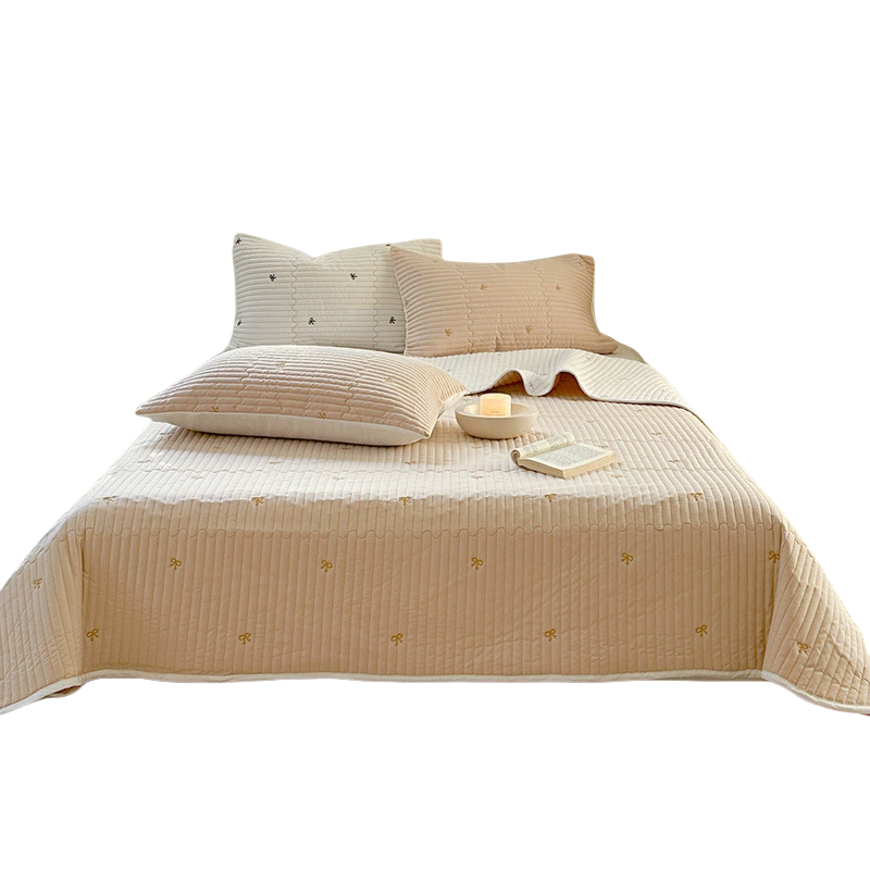铭思沃床盖200cm*230cm条 卡其高清大图