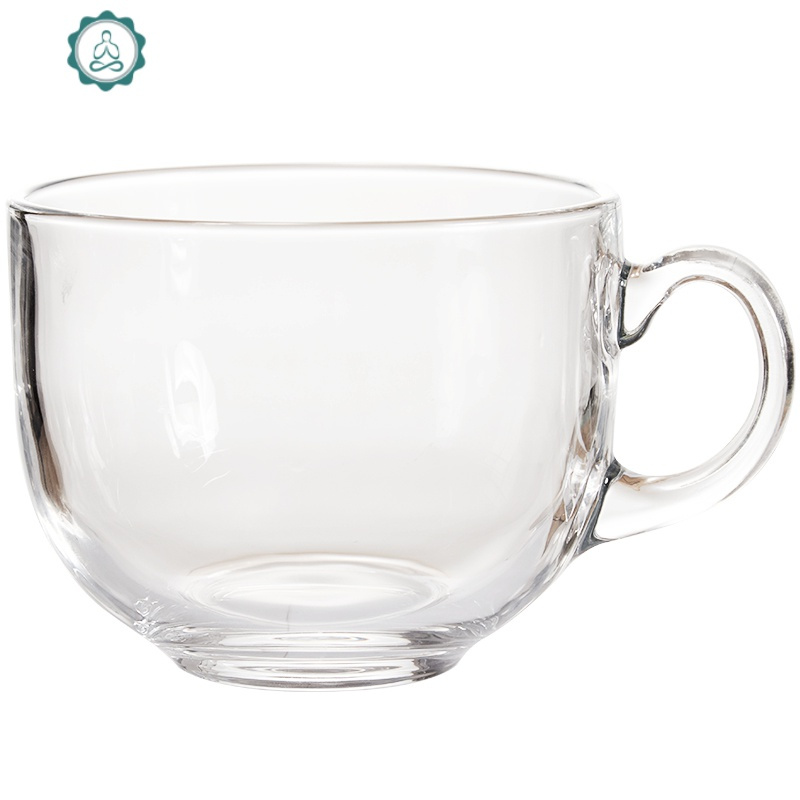 钢化大容量早餐杯子牛奶燕麦片杯加厚带把透明玻璃杯咖啡杯家用a 封后