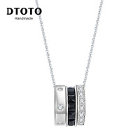 DTOTO 欧美创意个性时尚戒指项链自由随性锁骨链纯银吊坠