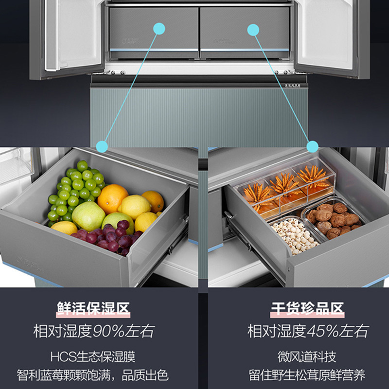 海尔(Haier)超薄零嵌502升多门冰箱 零距离嵌入 全空间保鲜 EPP全空间杀菌BCD-502WGHFD14CBU1