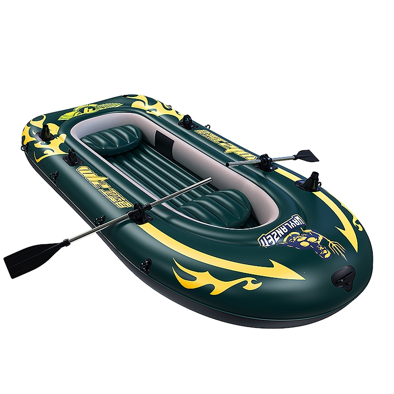 皮划艇充气船橡皮艇加厚冲锋舟气垫船耐磨钓鱼船2人3人4人捕鱼船_新