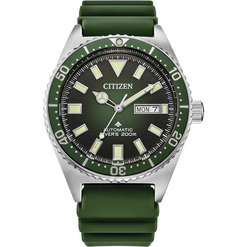 Citizen男表 Promaster Dive系列时尚百搭个性指针日星双历绿盘防水腕表