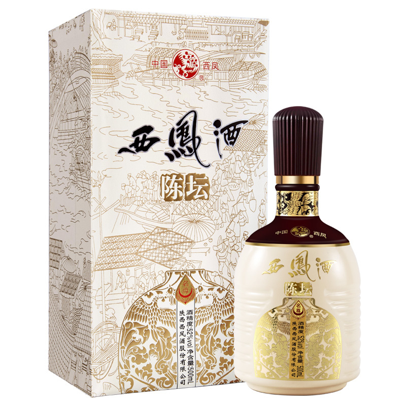 西凤酒 陈坛名尊 52度 500ml单瓶 凤香型白酒