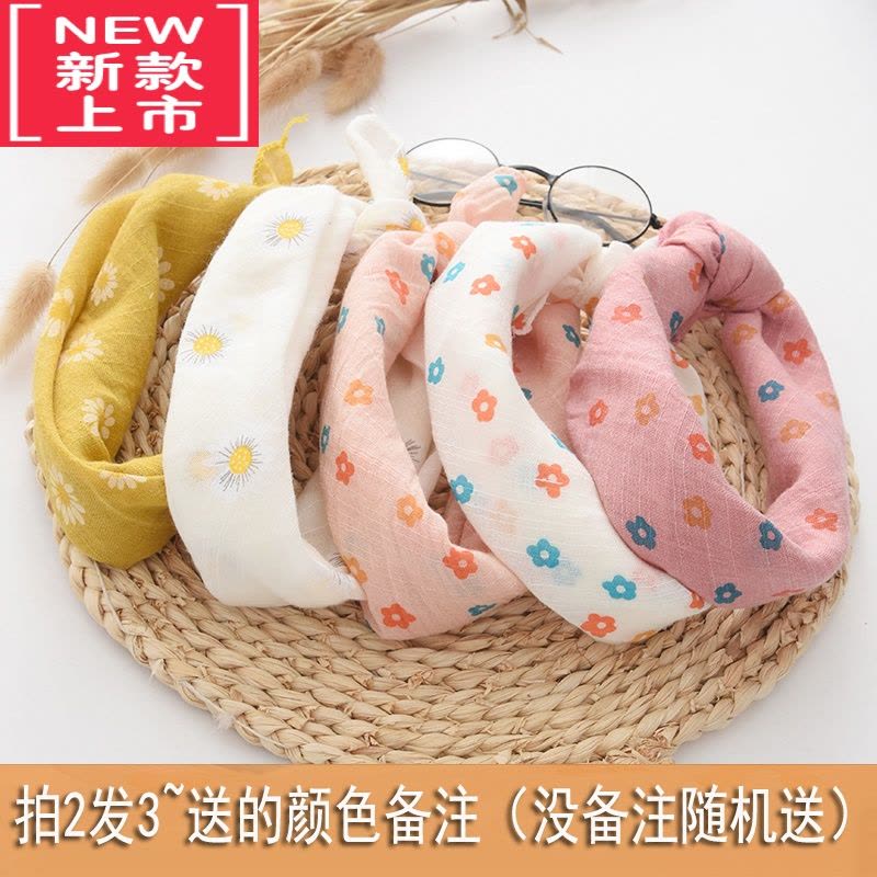 可莉允小方巾宝宝口水巾棉麻围巾春秋薄款男女童清新孩韩版儿童丝巾婴儿毛巾图片