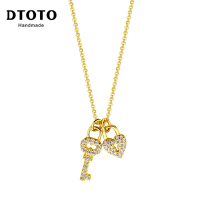 DTOTO 锁心银项链 清新时尚S925银饰品 显瘦锁骨链项链吊坠女