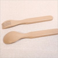 玉米(corn)儿童叉勺套装 1对 稻壳食品级材质儿童勺叉 宝宝饭勺调羹辅食勺叉子 可生物降解 餐具套装