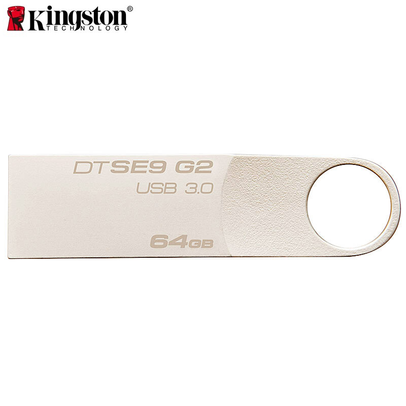 金士顿(Kingston)DTSE9G2 U盘(64GB USB3.0 金属外壳 高速读写+刻字印刷)银色