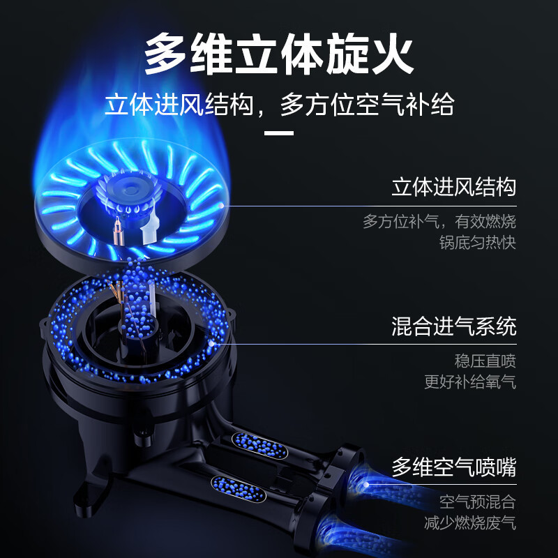 美的(Midea)燃气灶 天然气 4.5KW大火力台嵌两用 一级能效灶具 JZT-QW08**