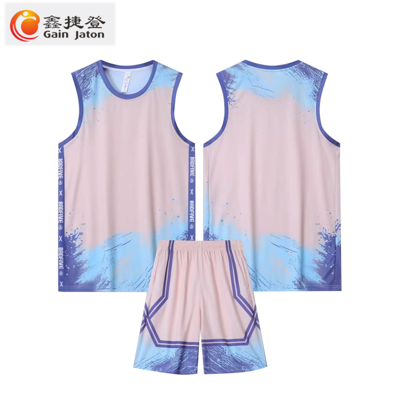 鑫捷登 可定制透气速干篮球服套装AGRY-WDL048 套高清大图