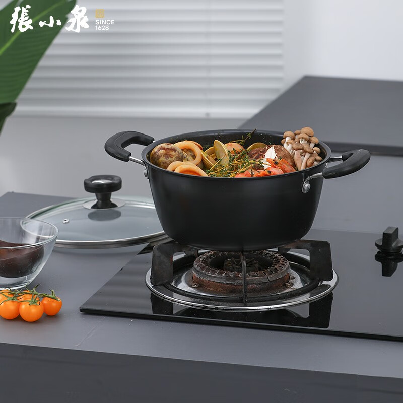 张小泉锅具组合 锦厨系列精铁锅具两件套C35270100 炒锅32cm+汤锅22cm高清大图