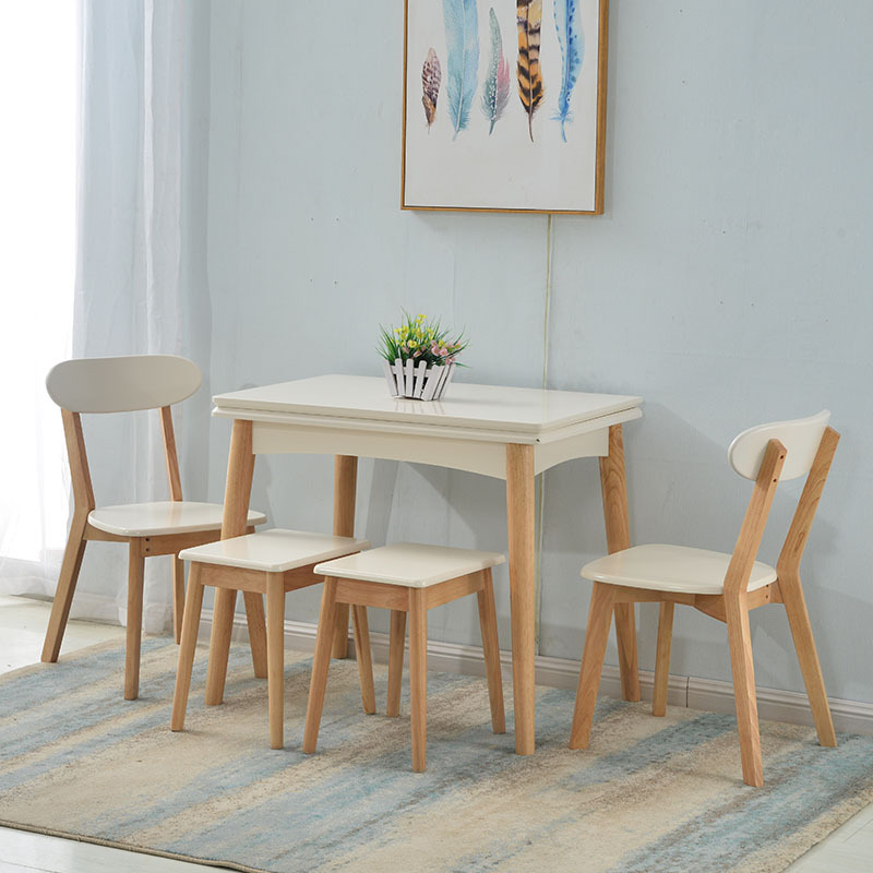 折叠餐桌家用小户型北欧伸缩餐桌椅多功能简易省空间桌子4人