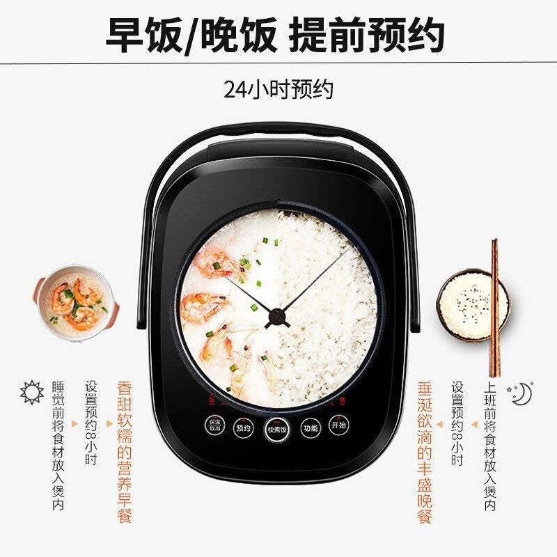 九阳Joyoung 5L电饭煲 三维立体加热 土灶原釜内胆 860W大功率 触摸控制 可预约 3-6人适用 黑色设计图片