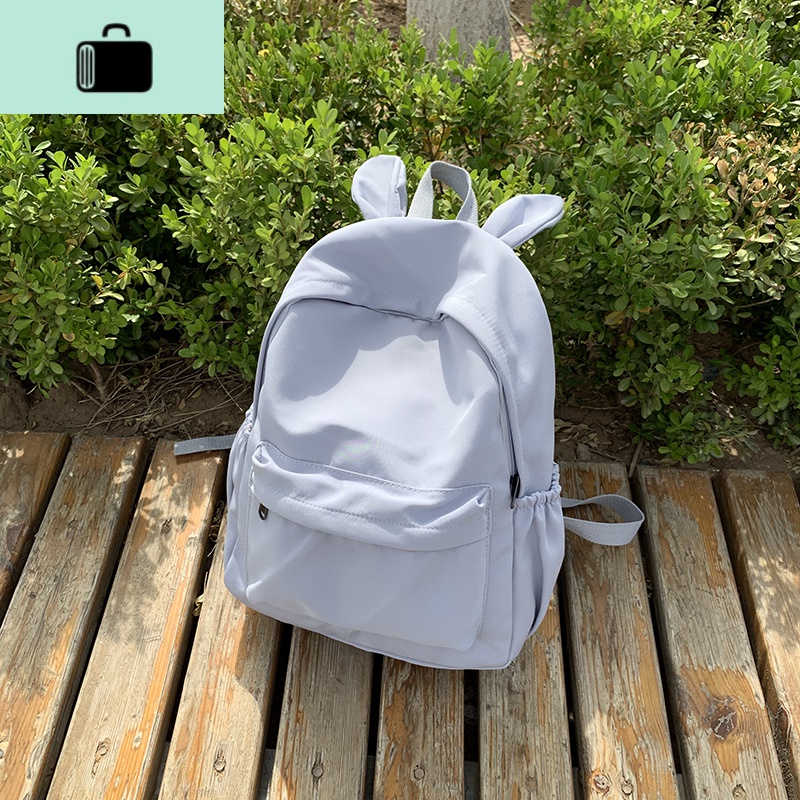 可爱书包女小清新双肩包小学生初中生背包桃心防水轻便ins超火的NEW LAKE 兔子蓝