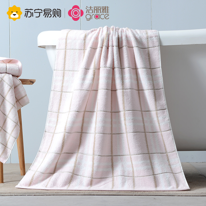 洁丽雅浴巾女新款夏家用纯棉全棉吸水速干不掉毛情侣款男大号814-1