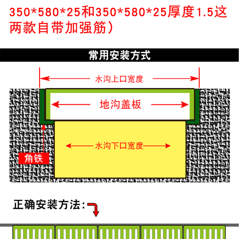耐坚不锈钢地沟盖板下水道厨房酒店排水沟井盖防鼠明沟雨水篦子E款-拉伸款-250*580*25mm 钢材1.5mm厚
