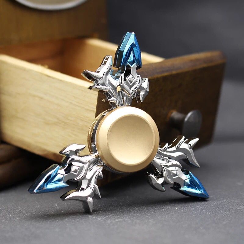 荣耀指尖陀螺玩具赵子龙李白李元芳诸葛亮手指陀螺三叶减压|韩信b银色